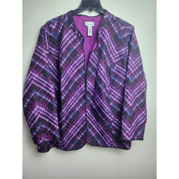Catherines Jackets & Blazers - Catherines reversible Quilted jacket Berry Pink Plaid 4X spring